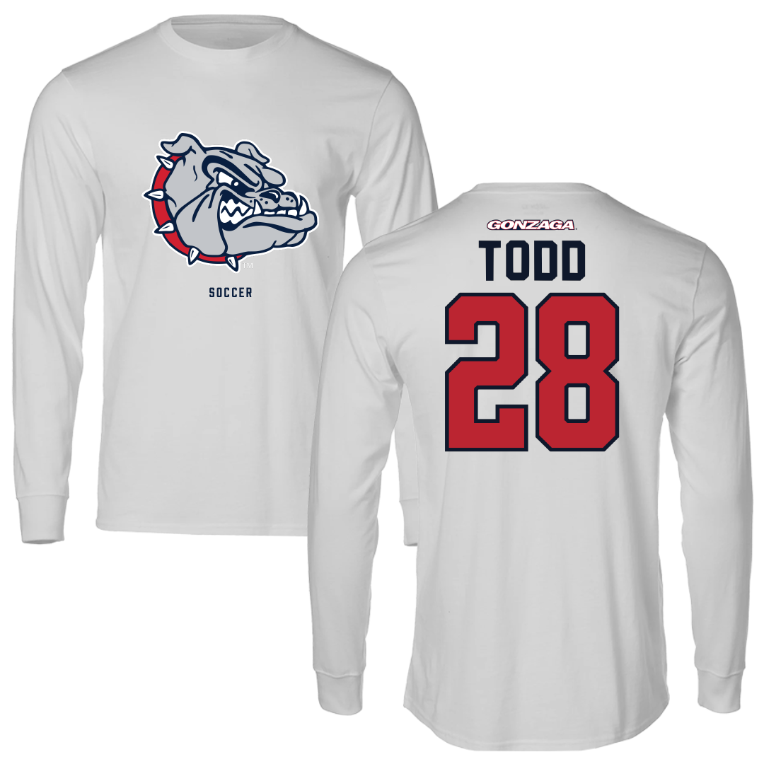 Gonzaga University Soccer Light Gray Performance Long Sleeve - #28 Emily Todd