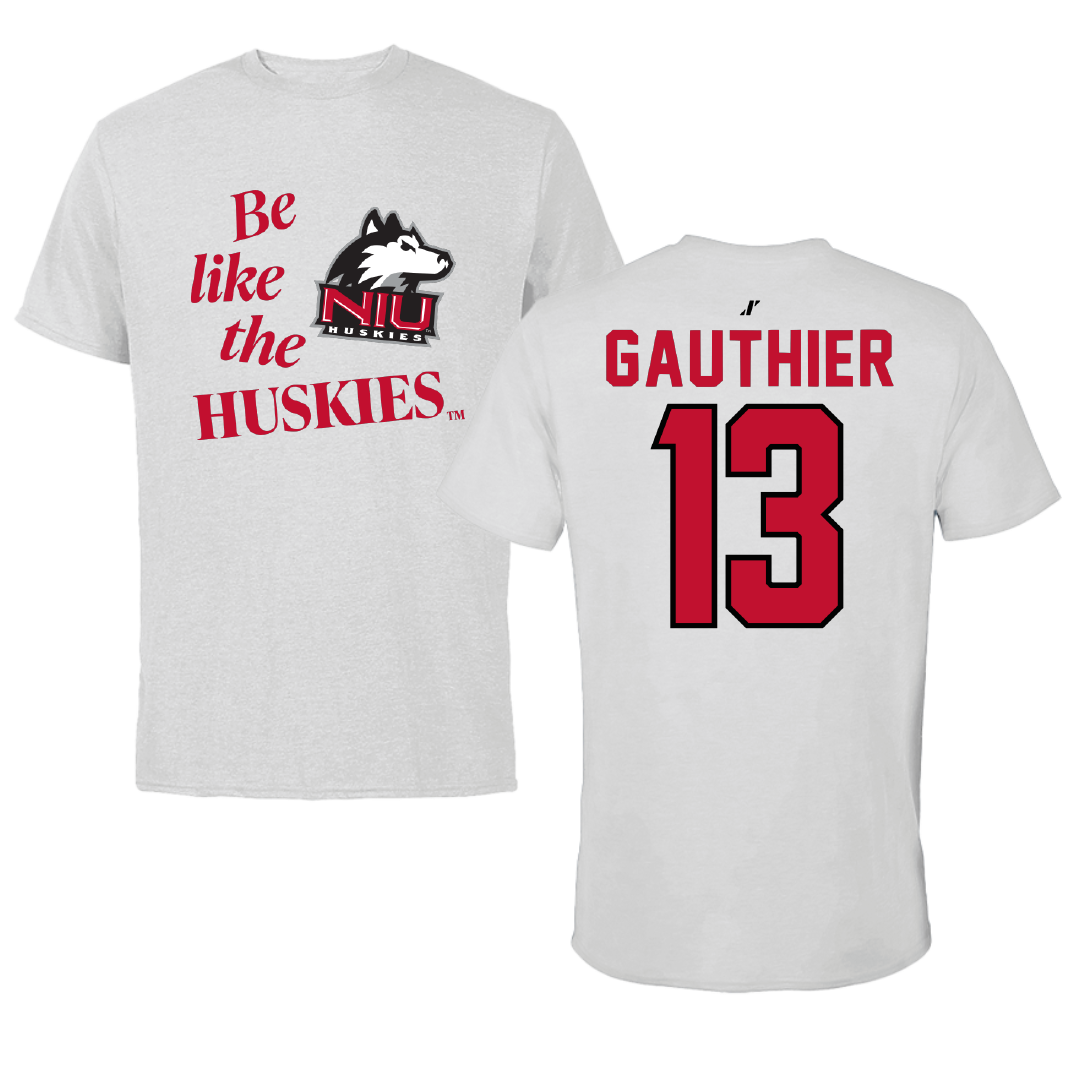 Northern Illinois University Baseball Light Gray Be Like Us Performance Tee - #13 JP Gauthier