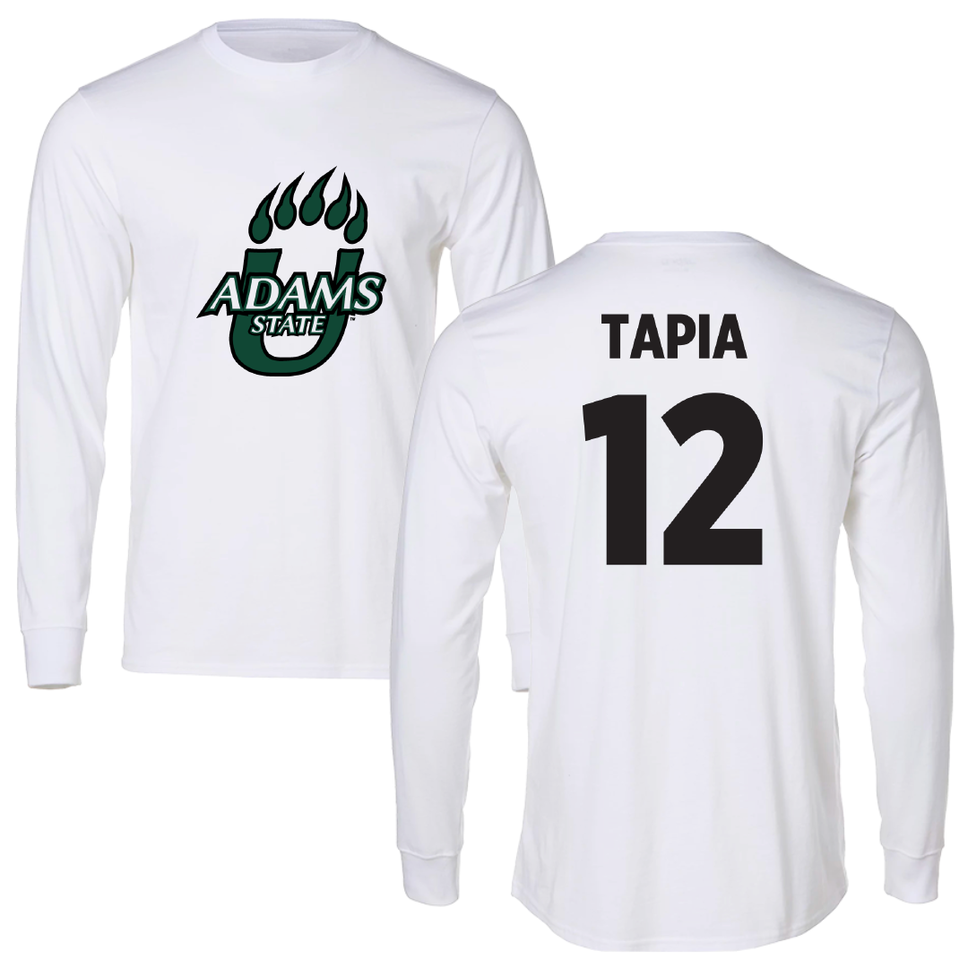 Adams State University Basketball White Performance Long Sleeve - #12 Jude Tapia