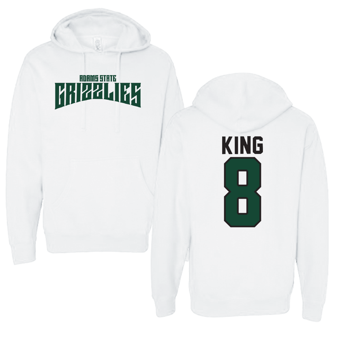 Adams State University Basketball White Classic Hoodie - #8 Jayce King