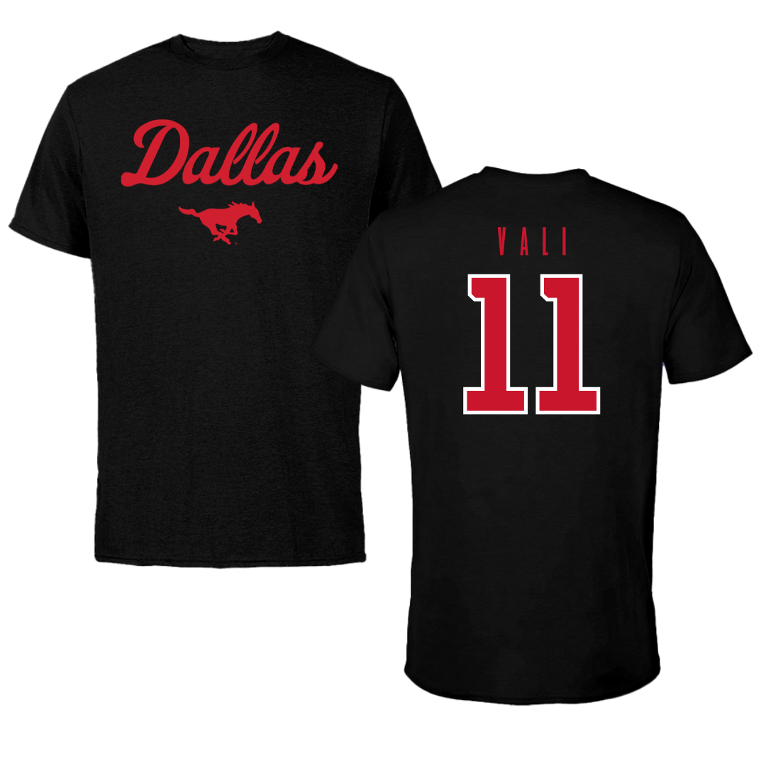 Southern Methodist University Soccer Black Dallas Performance Tee - #11 Addison Vali
