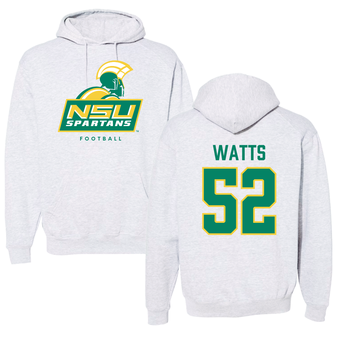 Norfolk State University Football Gray Hoodie - #52 Matthieu Watts