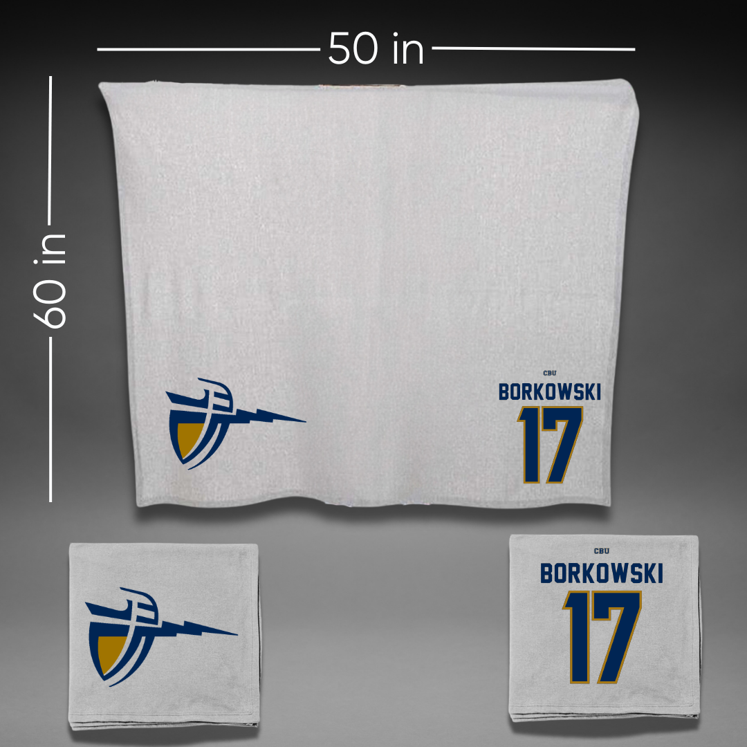 California Baptist University Softball Gray Blanket - #17 Merissa Borkowski