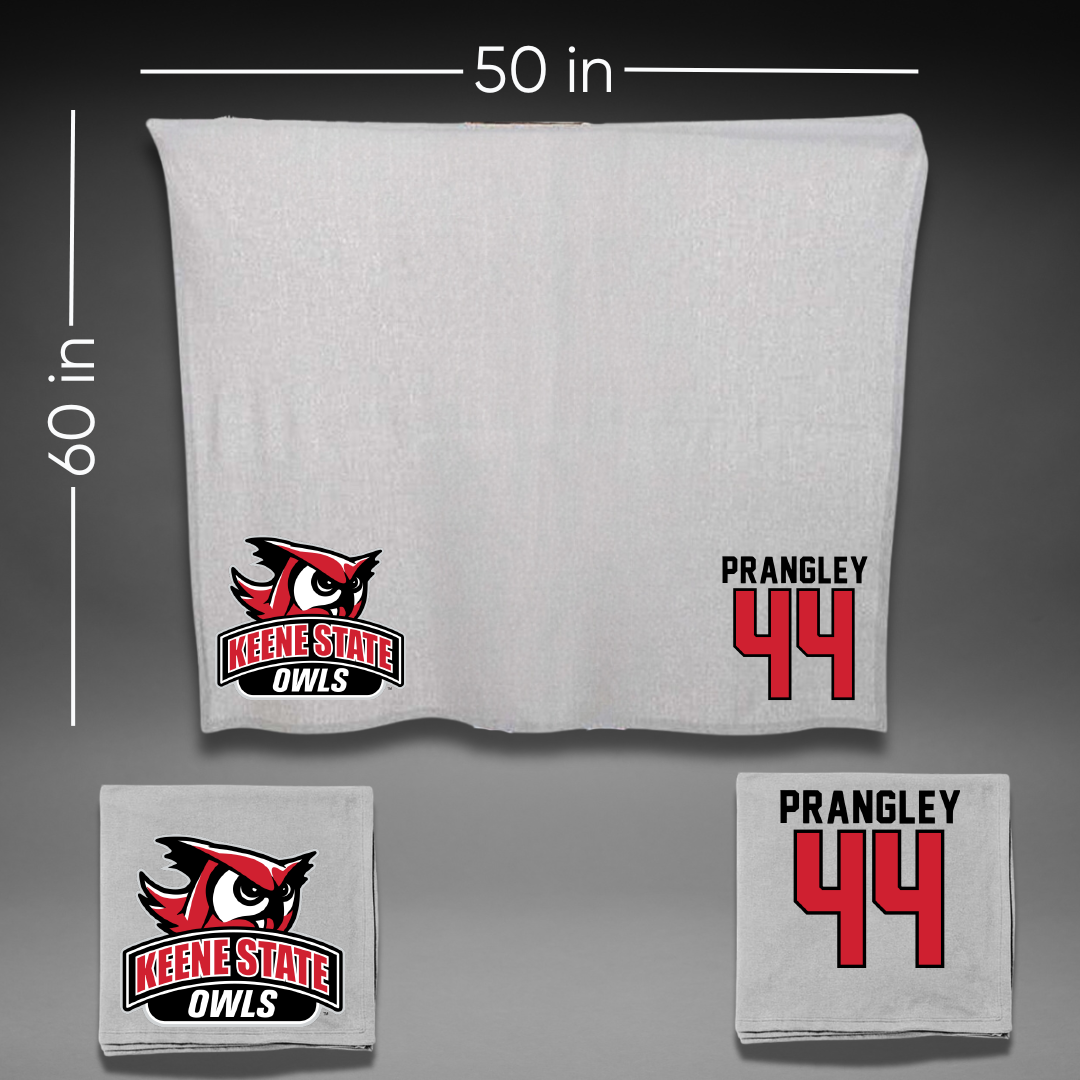 Keene State College Lacrosse Gray Owls Blanket - #44 Chris Prangley