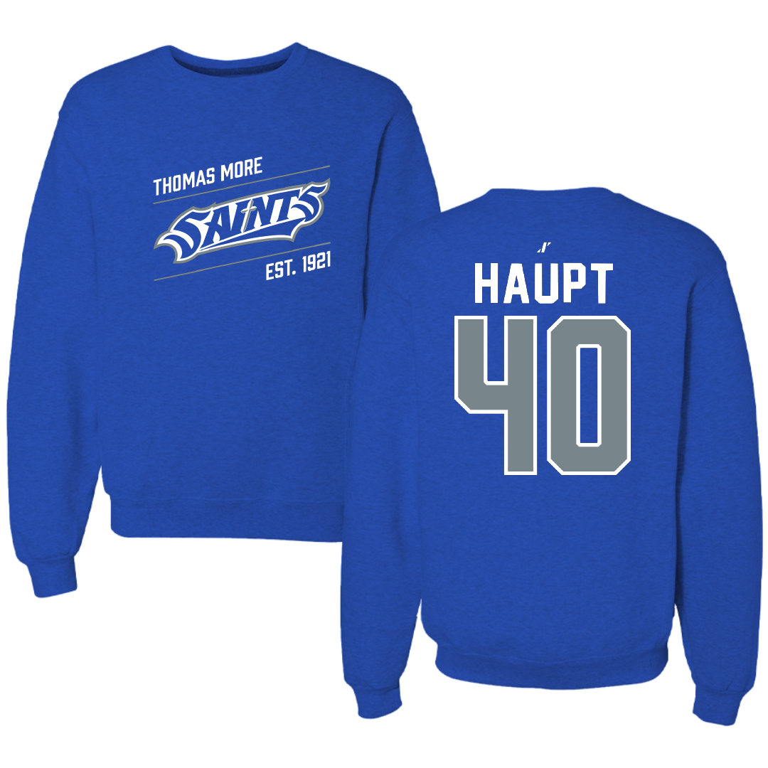 Thomas More University Baseball Blue General Crewneck - #40 Wyatt Haupt