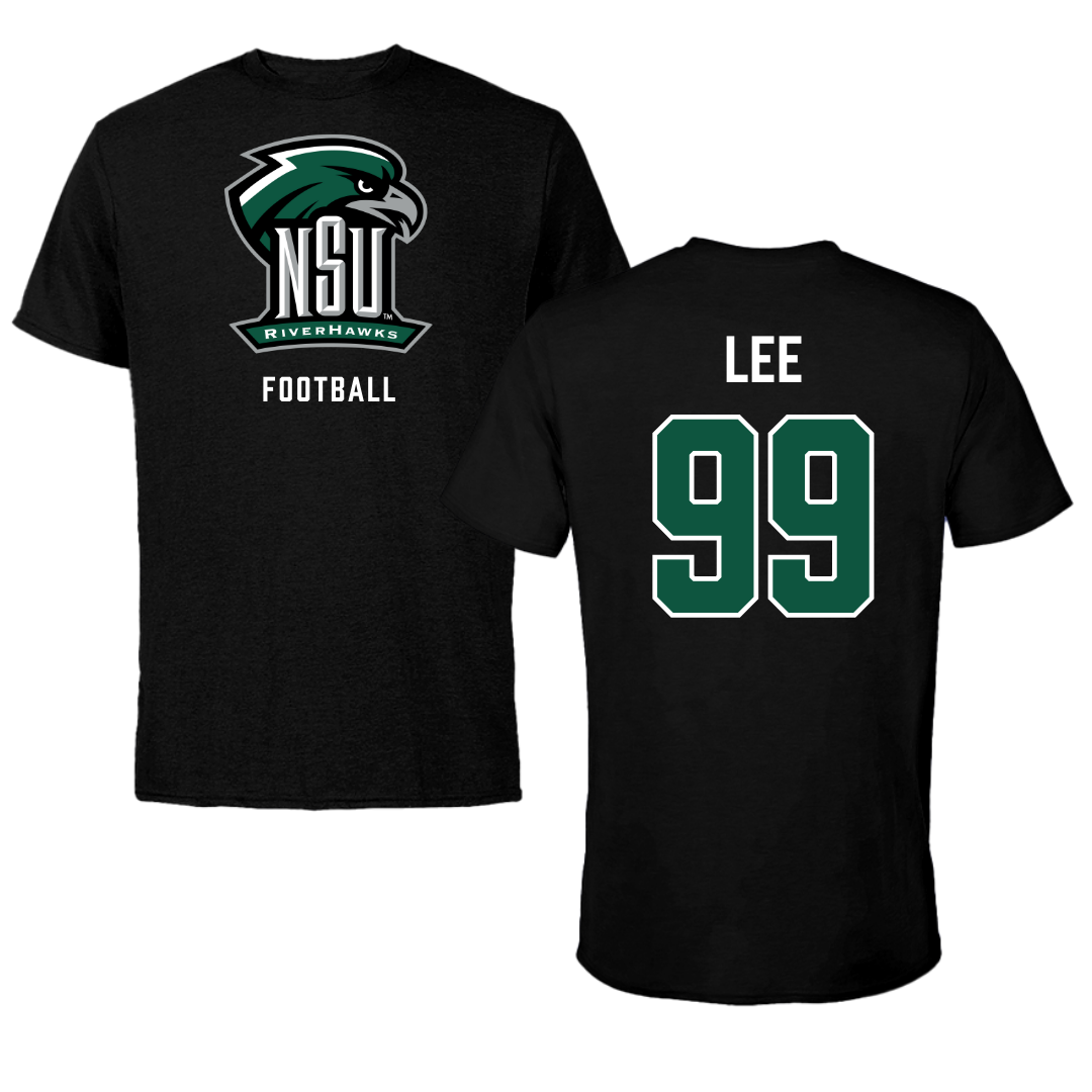 Northeastern State University Football Black NSU Performance Tee - #99 Chris Lee