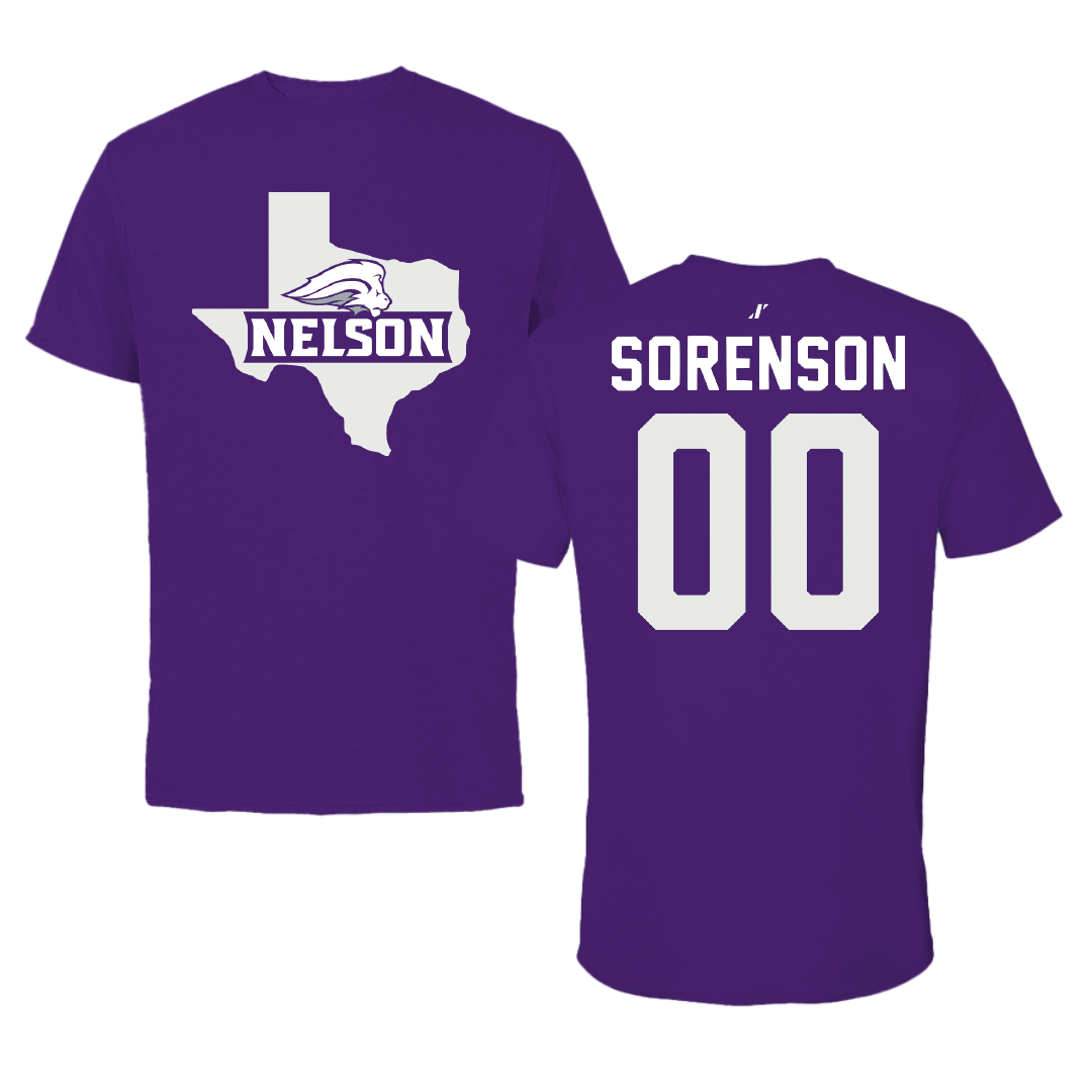 Nelson University Soccer Purple State Performance Tee - #00 Tanner Sorenson