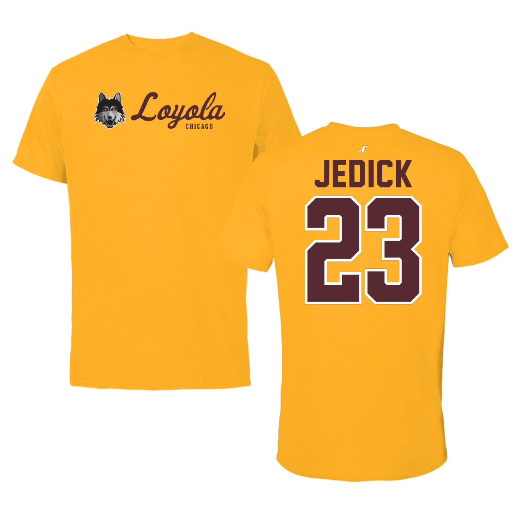 Loyola University-Chicago Volleyball Gold General Performance Tee - #23 Jack Jedick