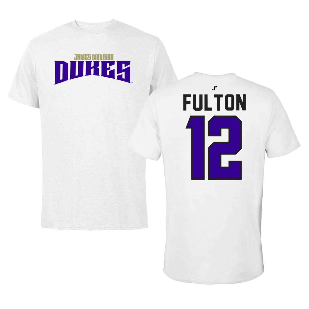 James Madison University Softball White Classic Tee - #12 Lauren Fulton
