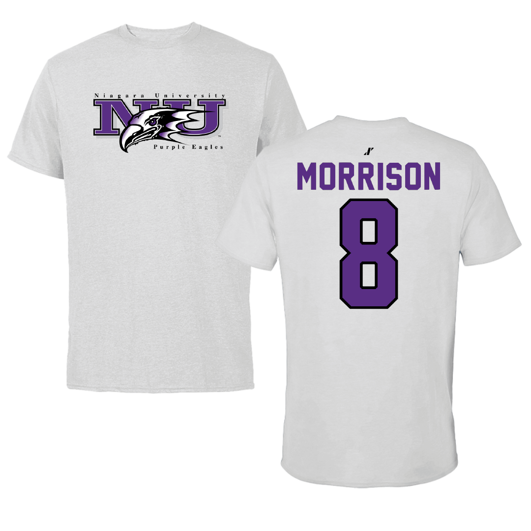 Niagara University Baseball Light Gray Performance Tee - #8 Hayden Morrison
