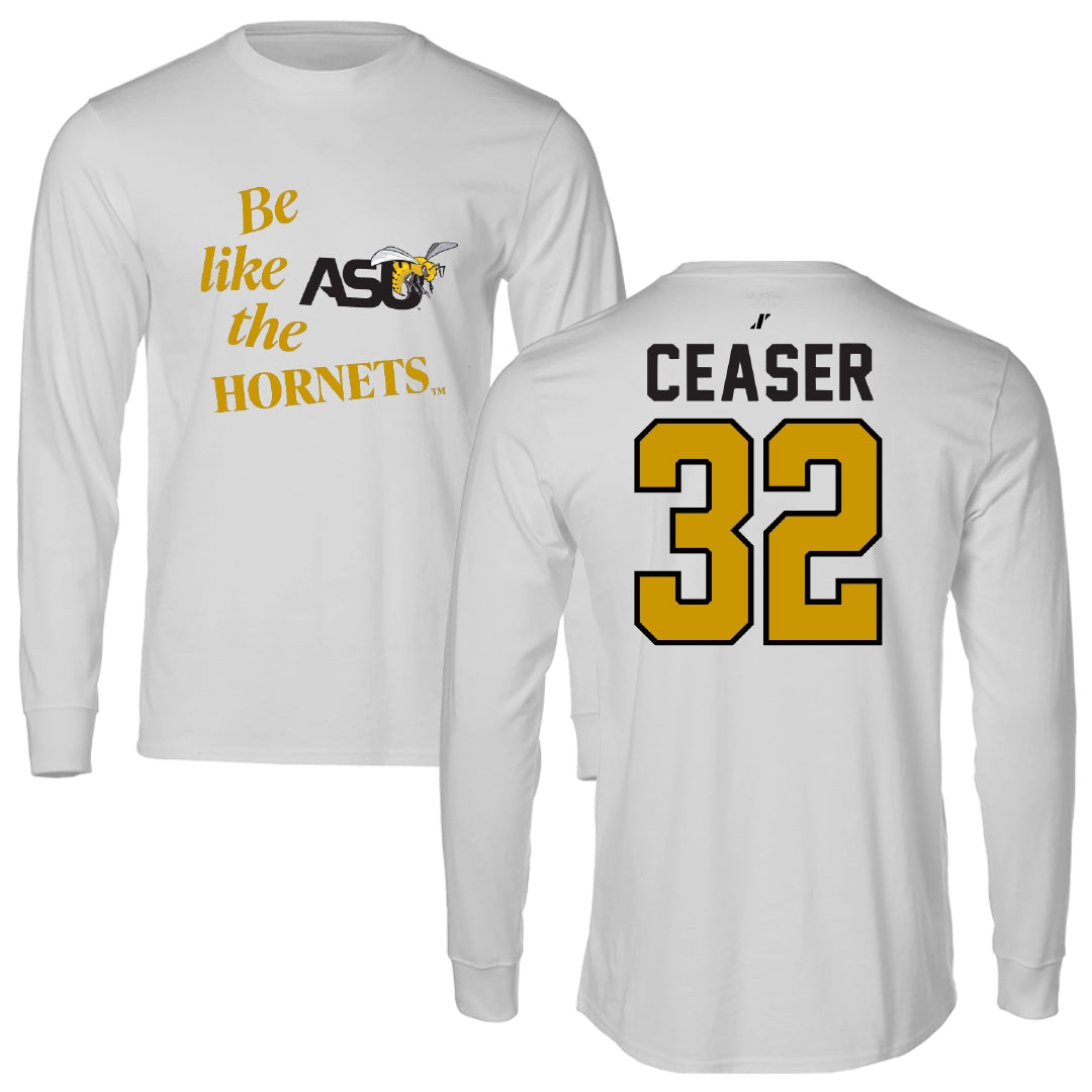 Alabama State University Football Light Gray Be Like Us Performance Long Sleeve - #32 Brennen Ceaser