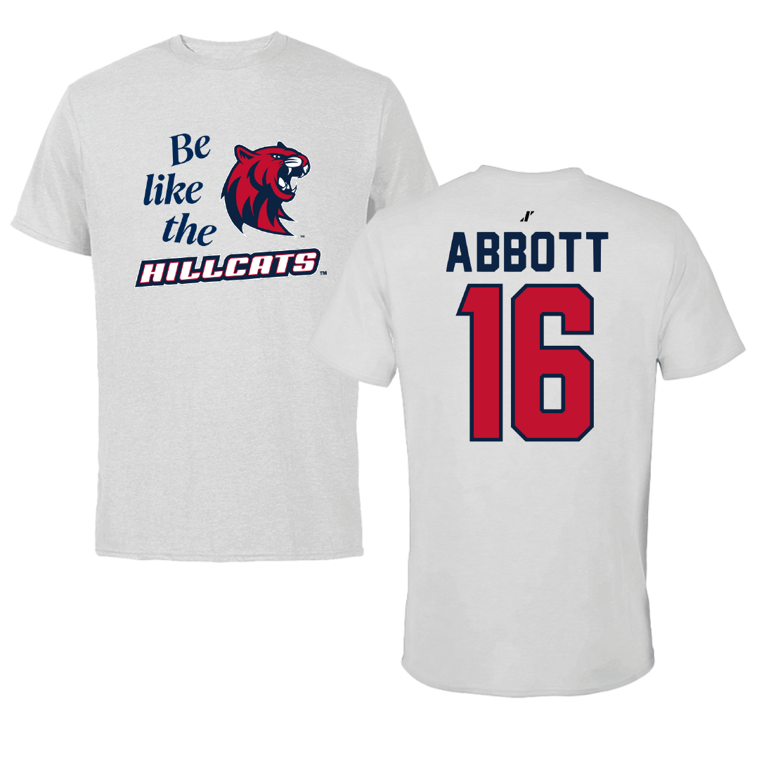 Rogers State University Baseball Light Gray Be Like Us Performance Tee - #16 Cole Abbott