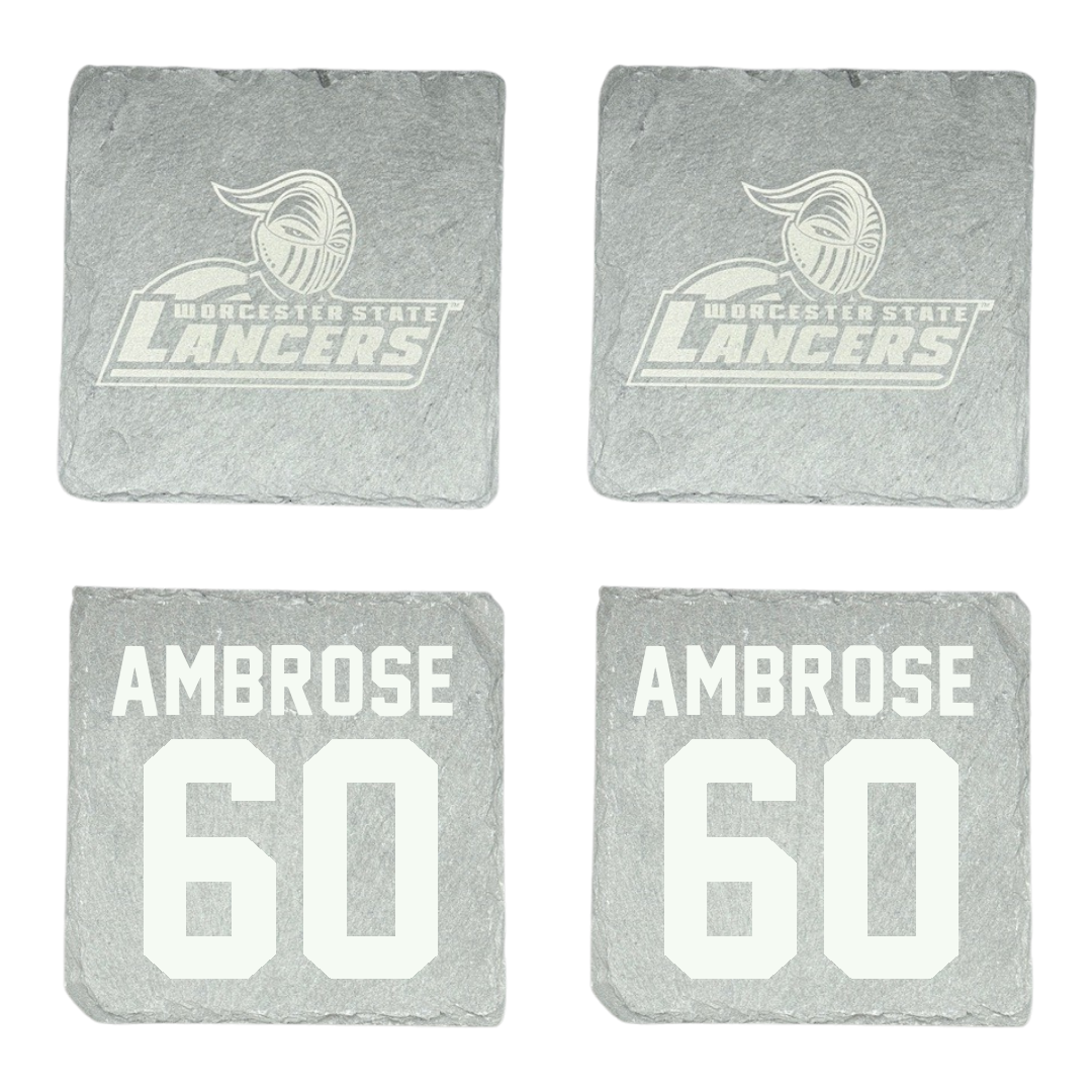 Worcester State University Football Stone Coaster (4 Pack)  - #60 Jake Ambrose