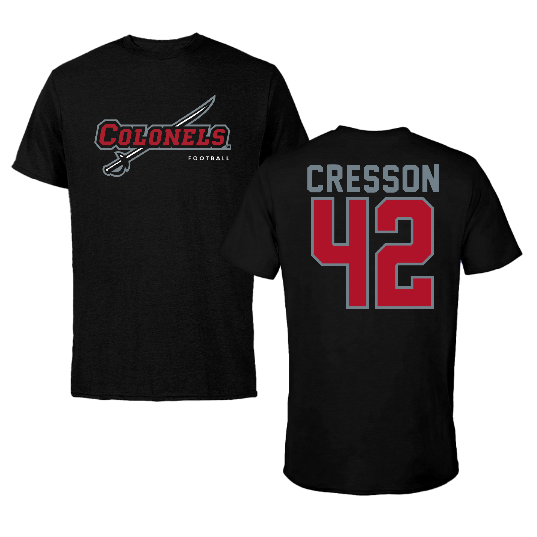 Nicholls State University Football Black Tee - #42 David Cresson