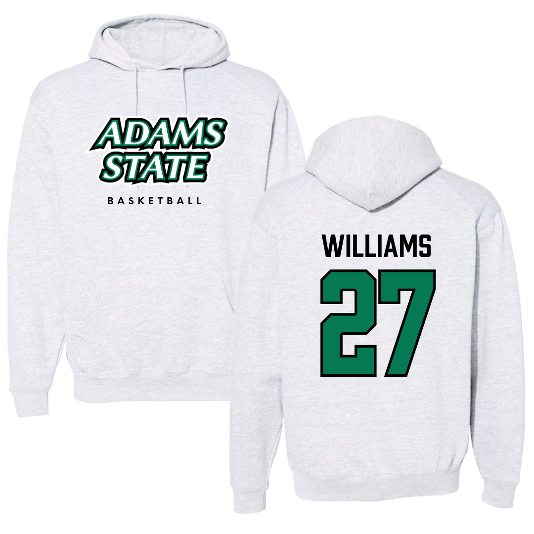 Adams State University Basketball Gray Block Hoodie - #27 Destan Williams