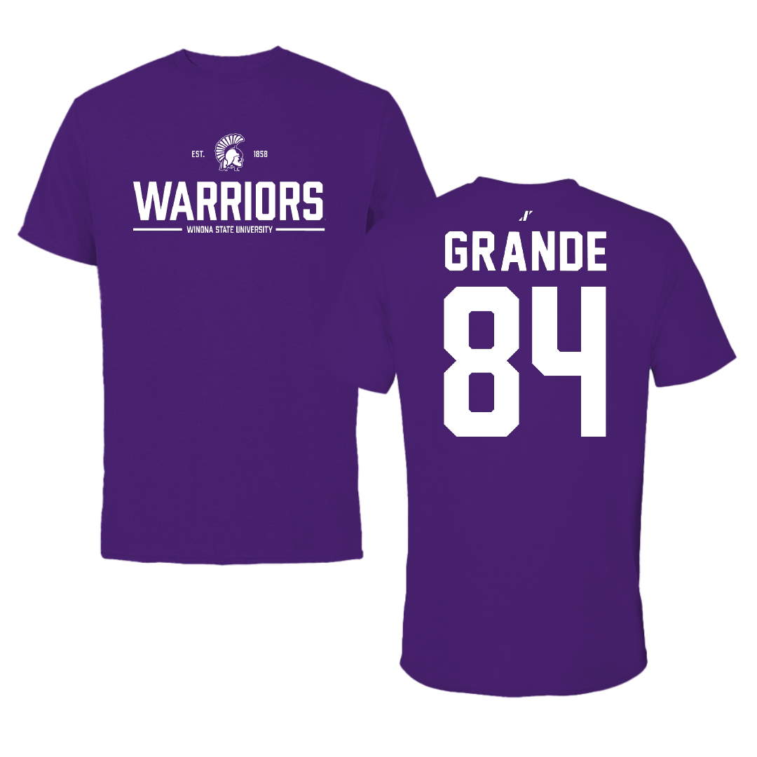 Winona State University Football Purple General Tee - #84 Nick Grande