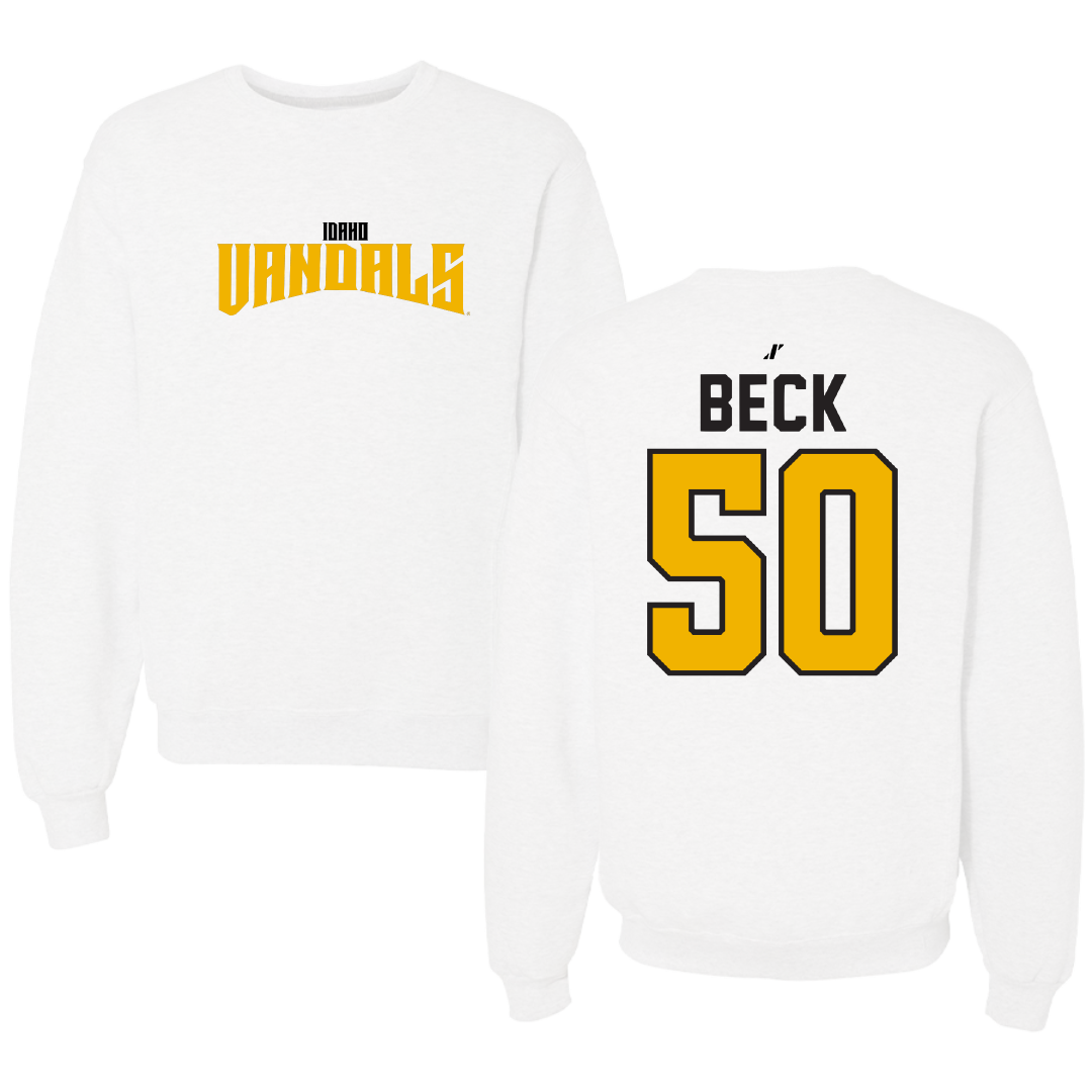 University of Idaho Football White Classic Crewneck - #50 Jackson Beck