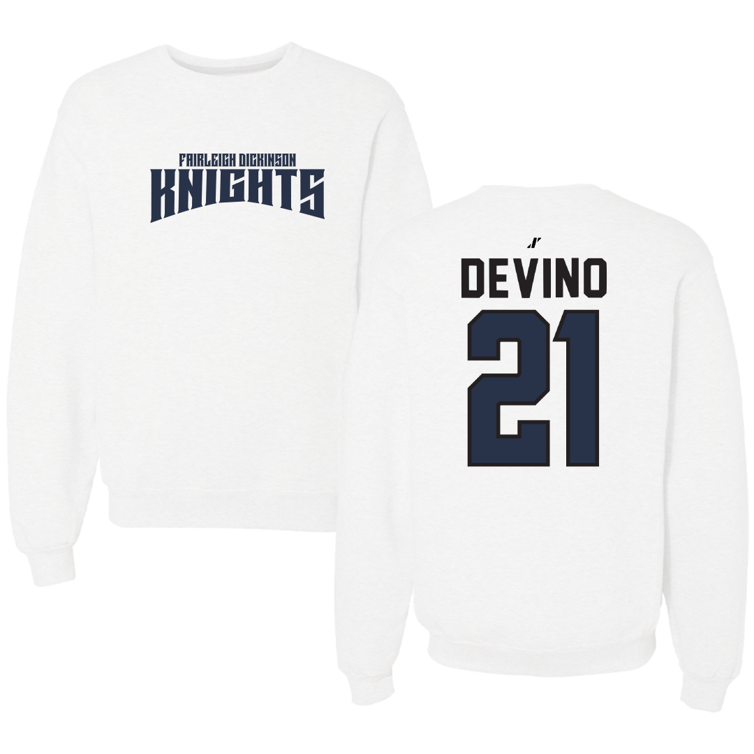 Fairleigh Dickinson University-Metropolitan Campus Lacrosse White Classic Crewneck - #21 Mia Devino
