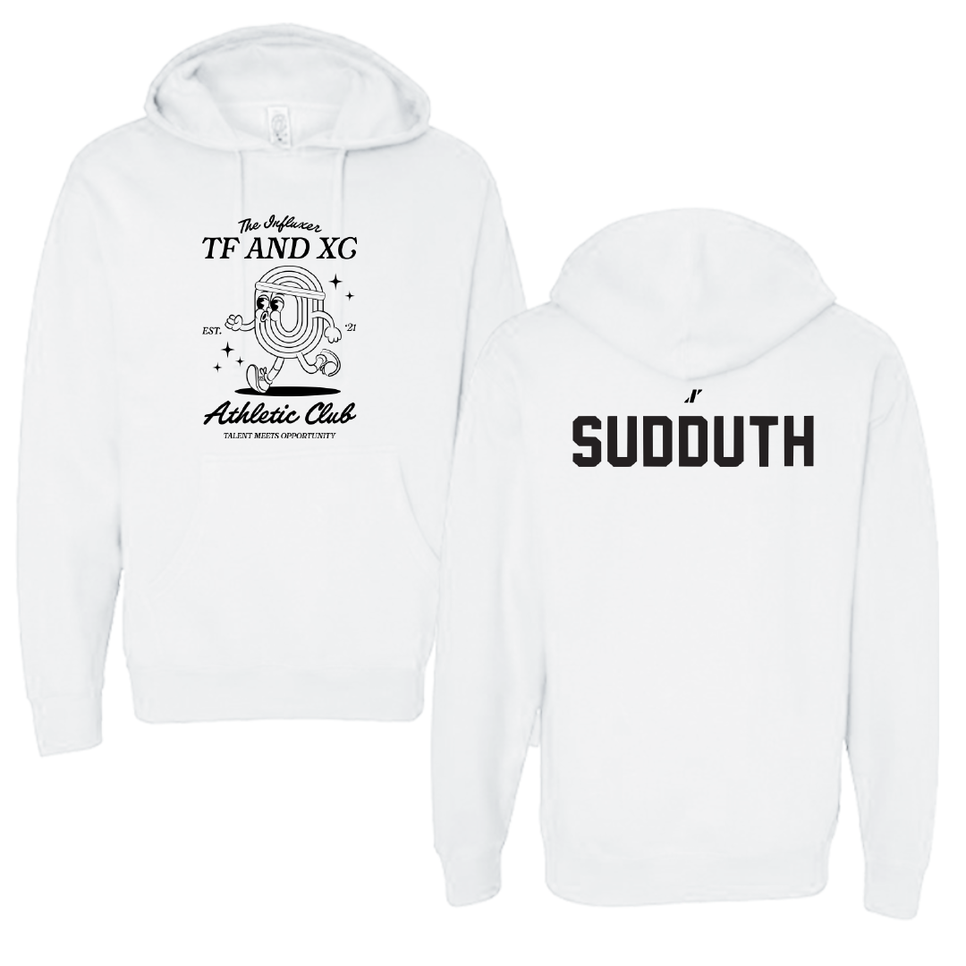 TF and XC White Influxer Athletic Club Hoodie - Tyler Sudduth