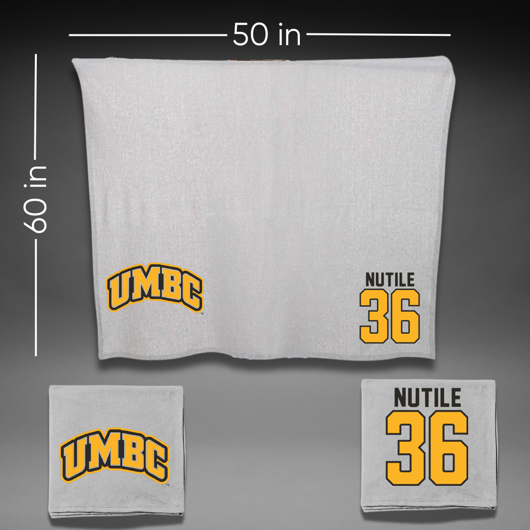 University of Maryland Baltimore County Softball Gray Blanket - #36 Jerzie Nutile