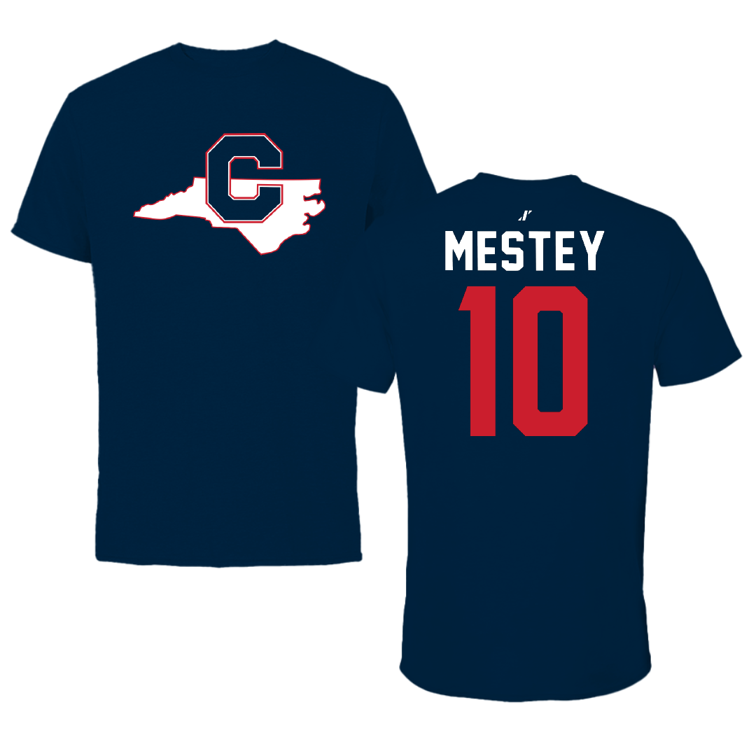 Catawba College Lacrosse Navy State Tee - #10 Hunter Mestey