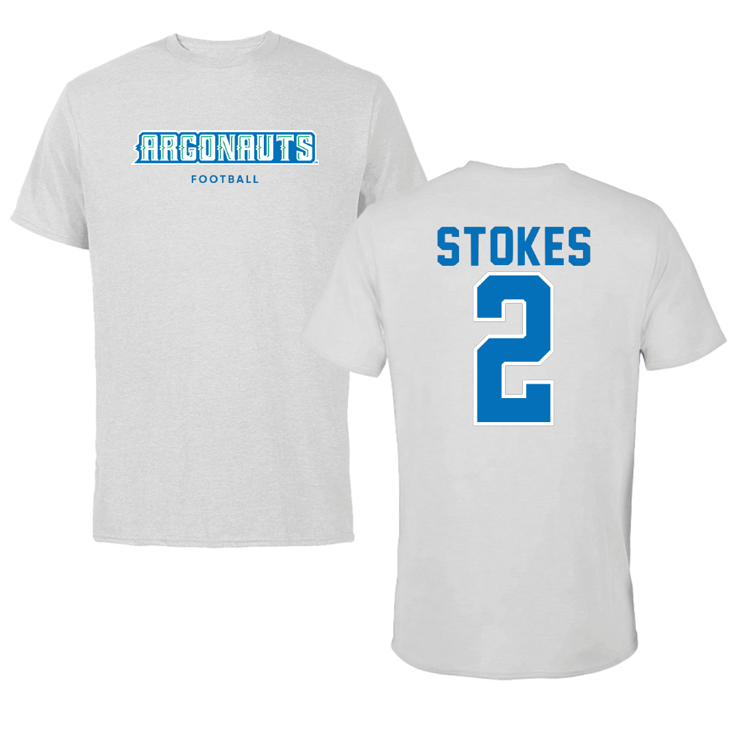 University of West Florida Football Light Gray Argonauts Performance Tee - #2 Marcus Stokes