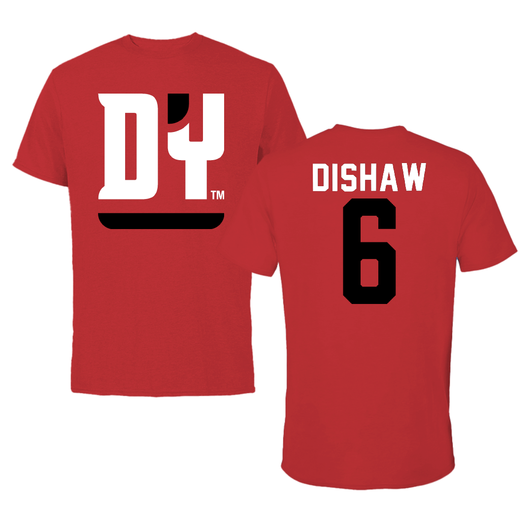 D'Youville University Volleyball Red Tee - #6 Nathan Dishaw