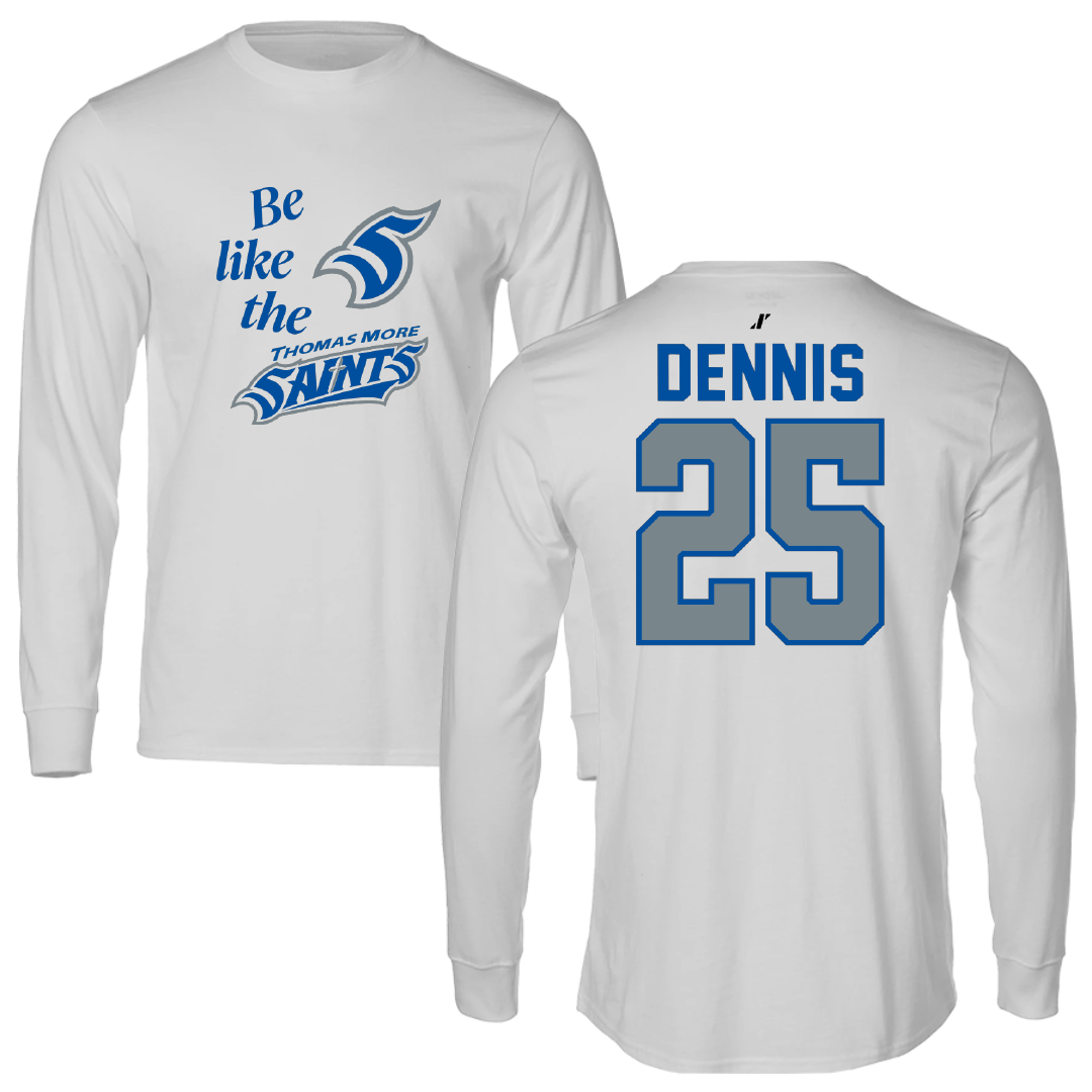Thomas More University Baseball Light Gray Be Like Us Performance Long Sleeve - #25 Austin Dennis