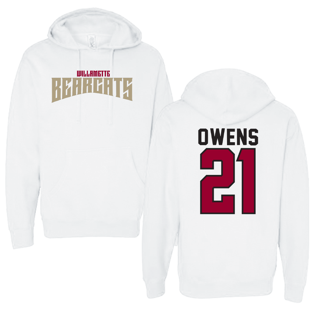 Willamette University Football White Classic Hoodie - #21 Devin Owens