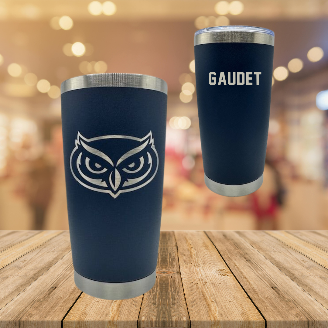 Florida Atlantic University TF and XC Navy Stainless Steel Tumbler - Luke Gaudet