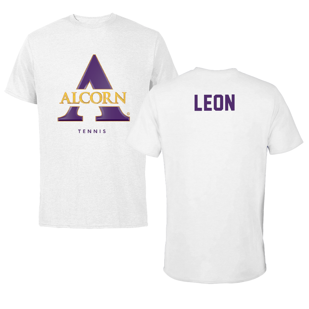 Alcorn State University Tennis White Tee - David Leon
