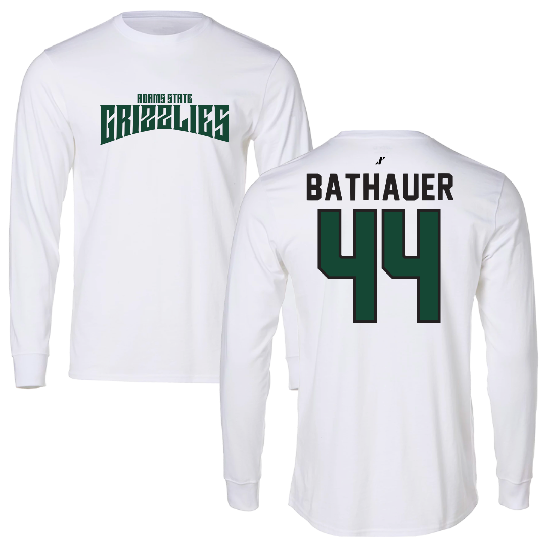 Adams State University Baseball White Classic Long Sleeve - #44 Mike Bathauer