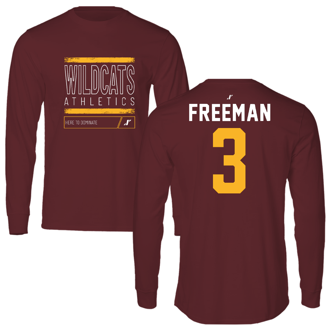 Bethune-Cookman University Volleyball Maroon Dominate Long Sleeve - #3 Mecca Freeman