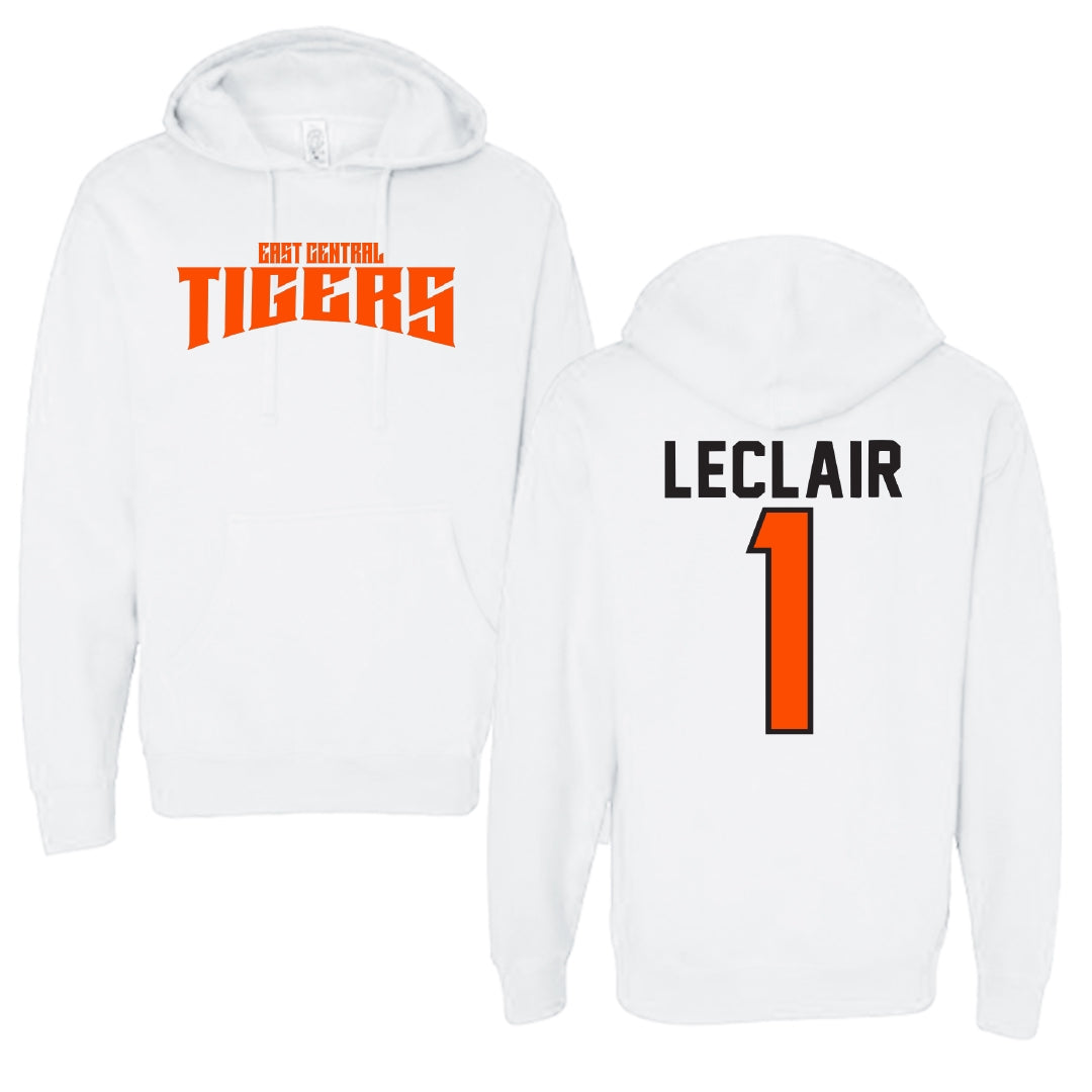 East Central University Softball White Classic Hoodie - #1 Elyse LeClair