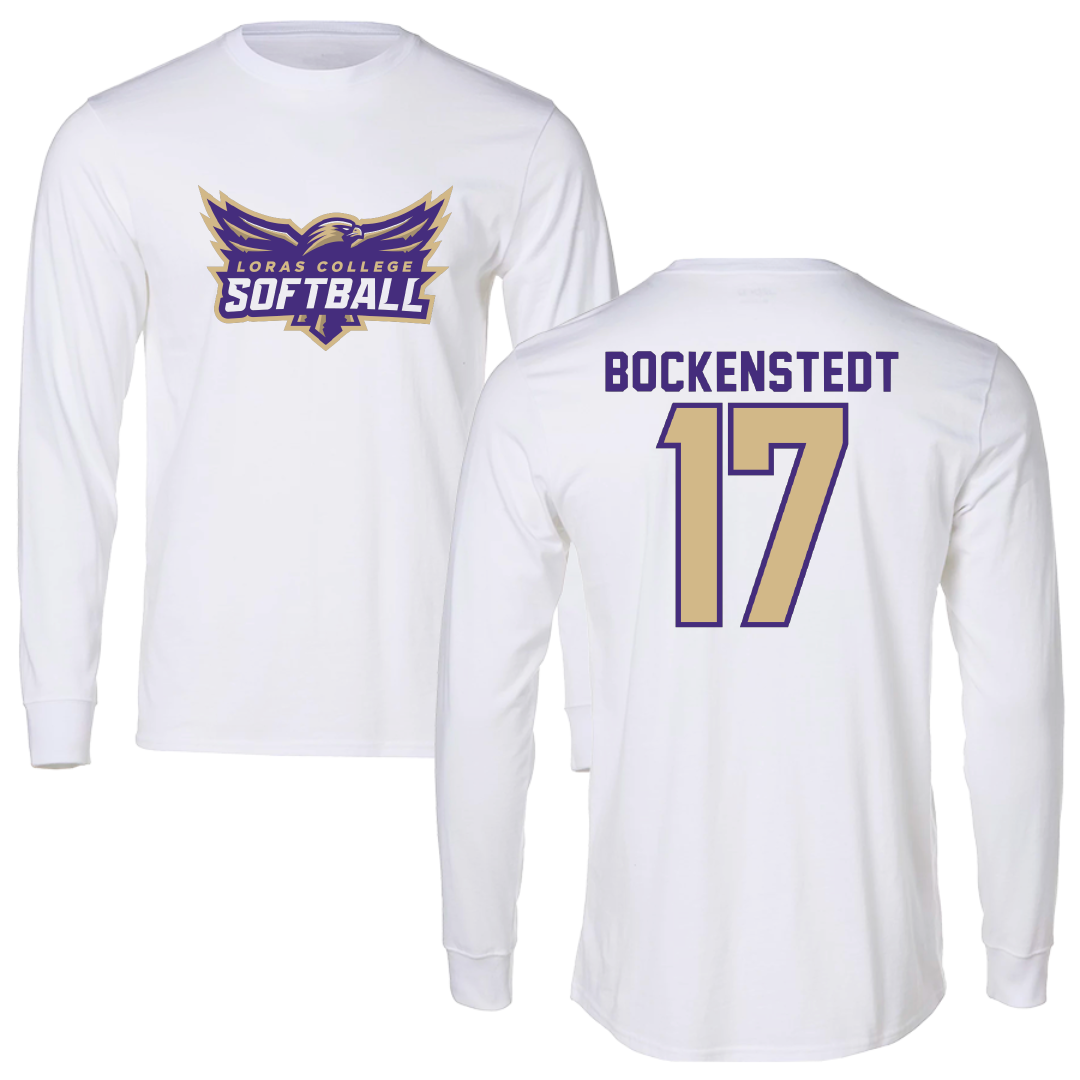 Loras College Softball White Softball Performance Long Sleeve - #17 Ellie Bockenstedt