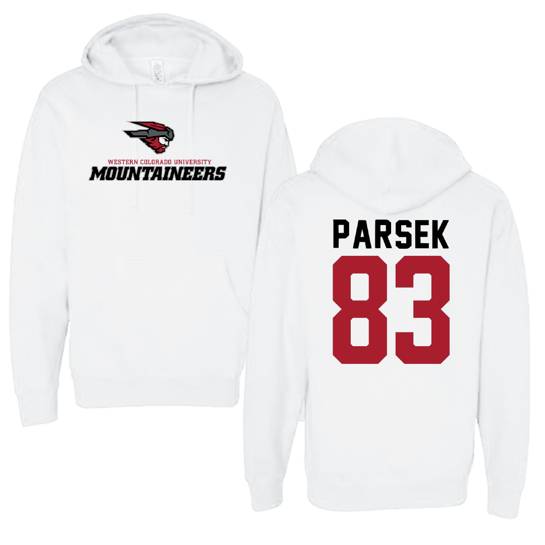 Western Colorado University Football White Hoodie - #83 Daniel Parsek