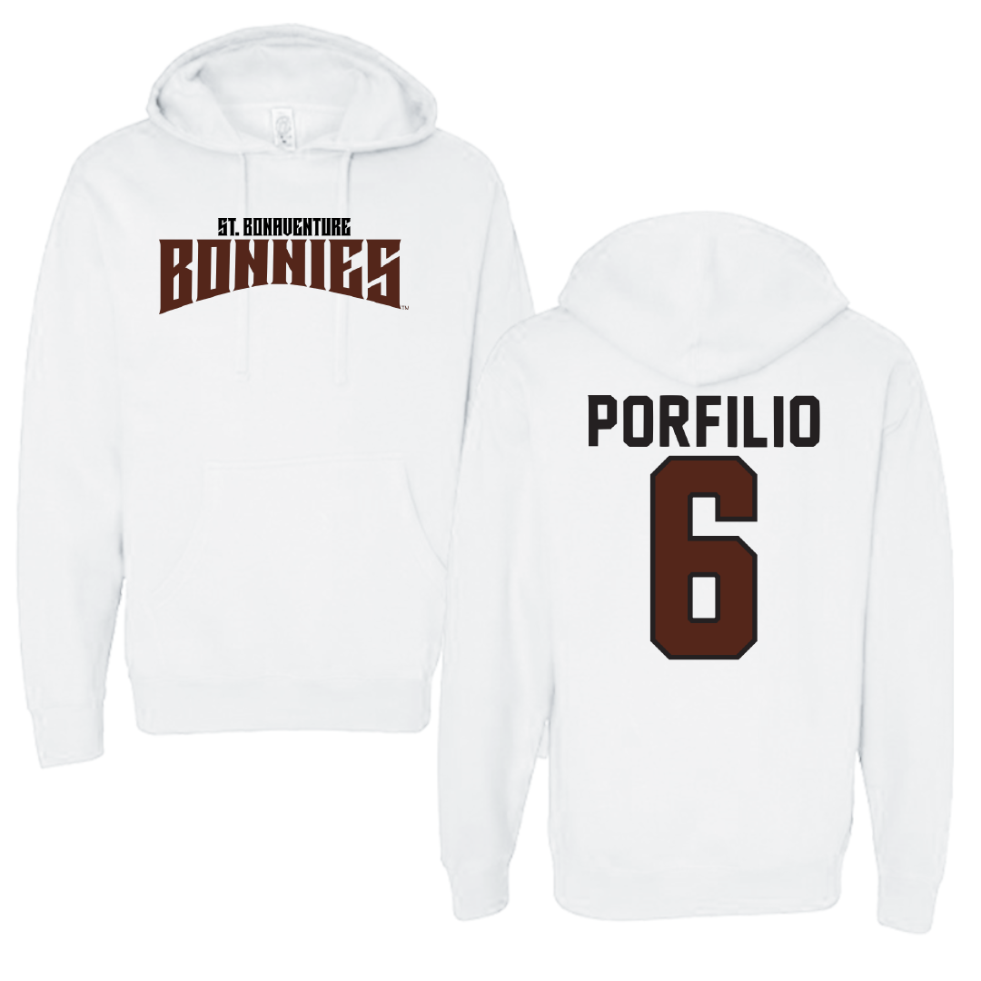 St. Bonaventure University Lacrosse White Classic Hoodie - #6 Nick Porfilio