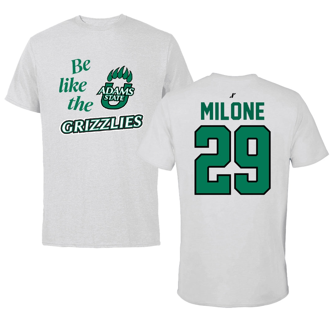 Adams State University Baseball Light Gray Be Like Us Tee - #29 Alex Milone