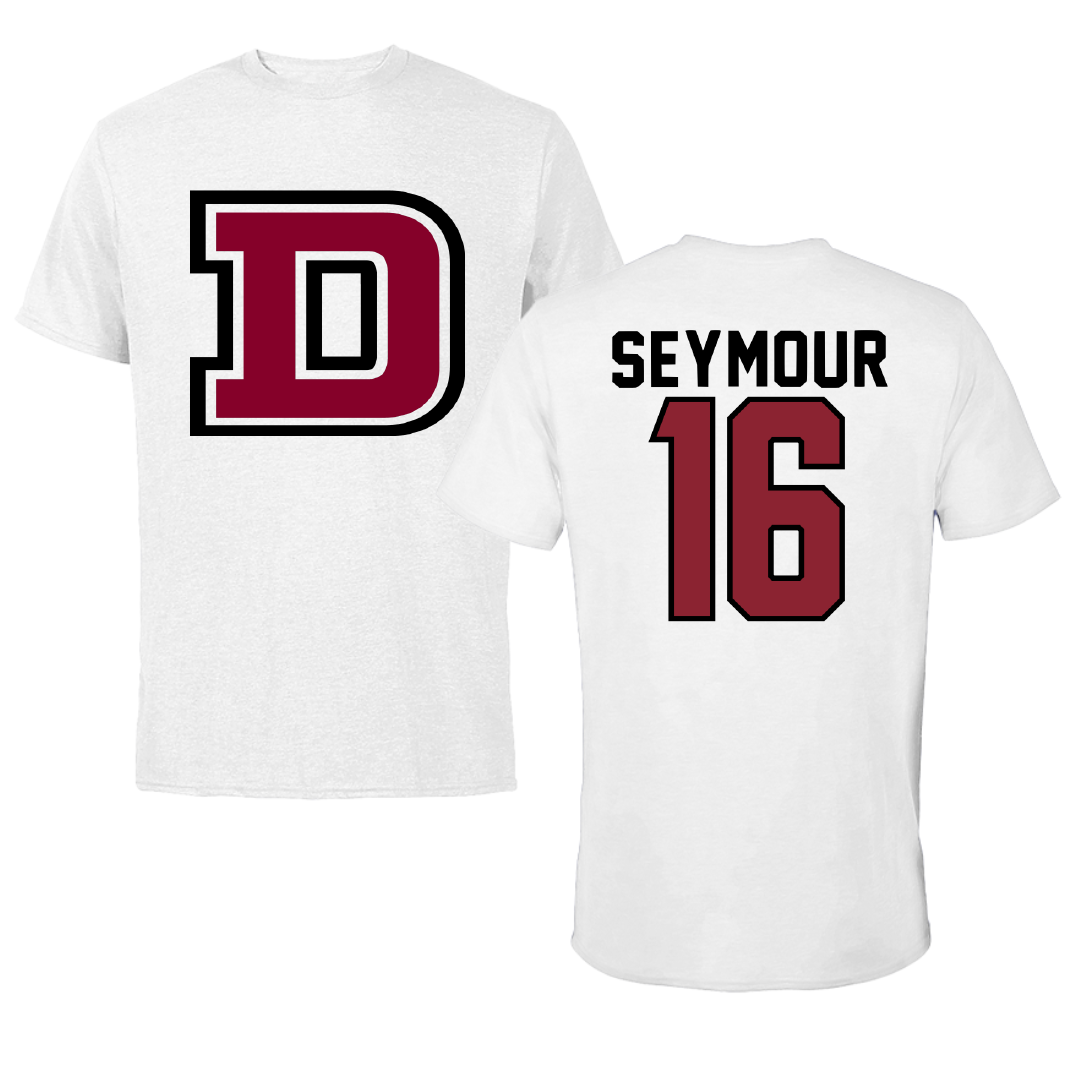Dean College Volleyball White Tee - #16 Madison Seymour