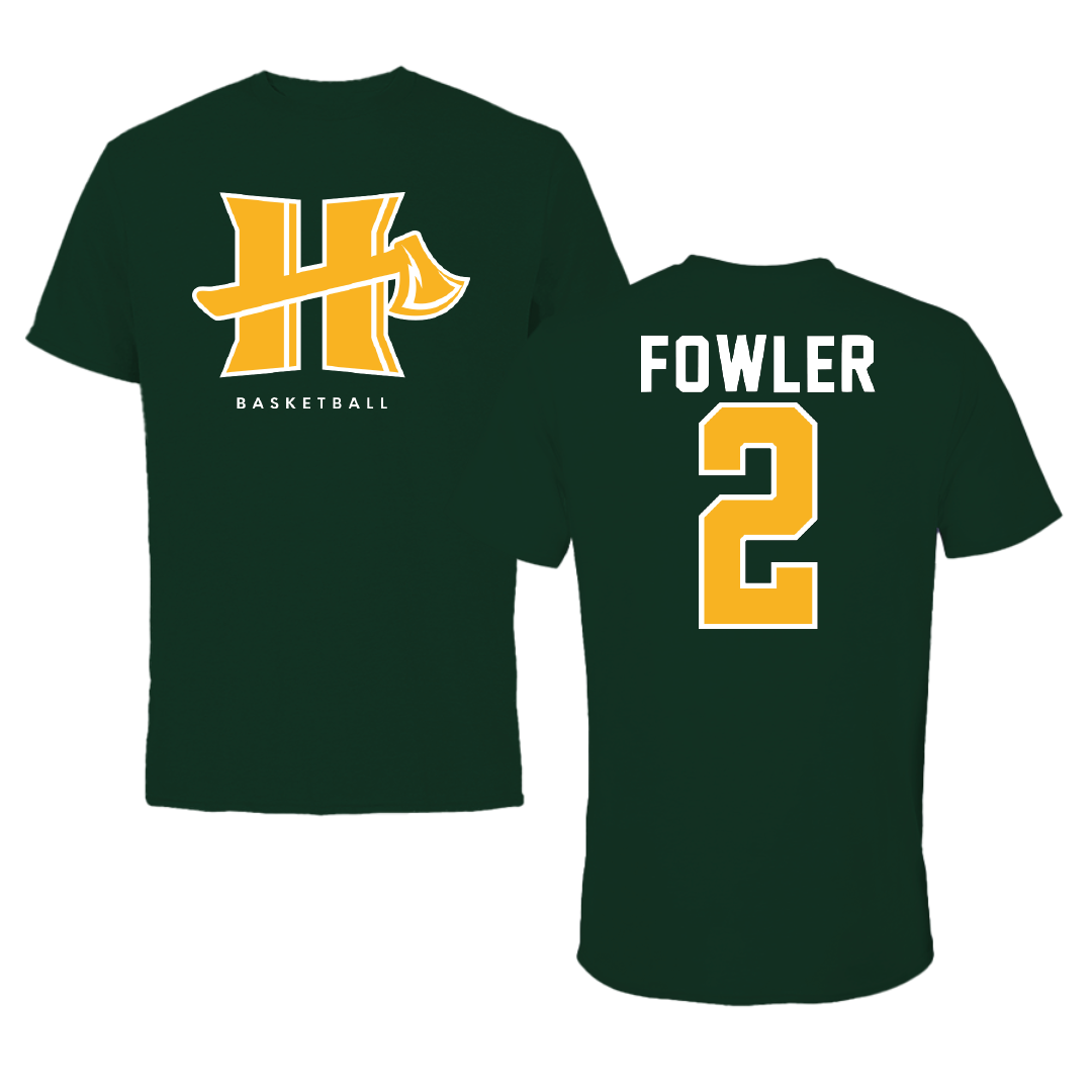 Cal Poly Humboldt Basketball Forest Green Tee - #2 Aidan Fowler