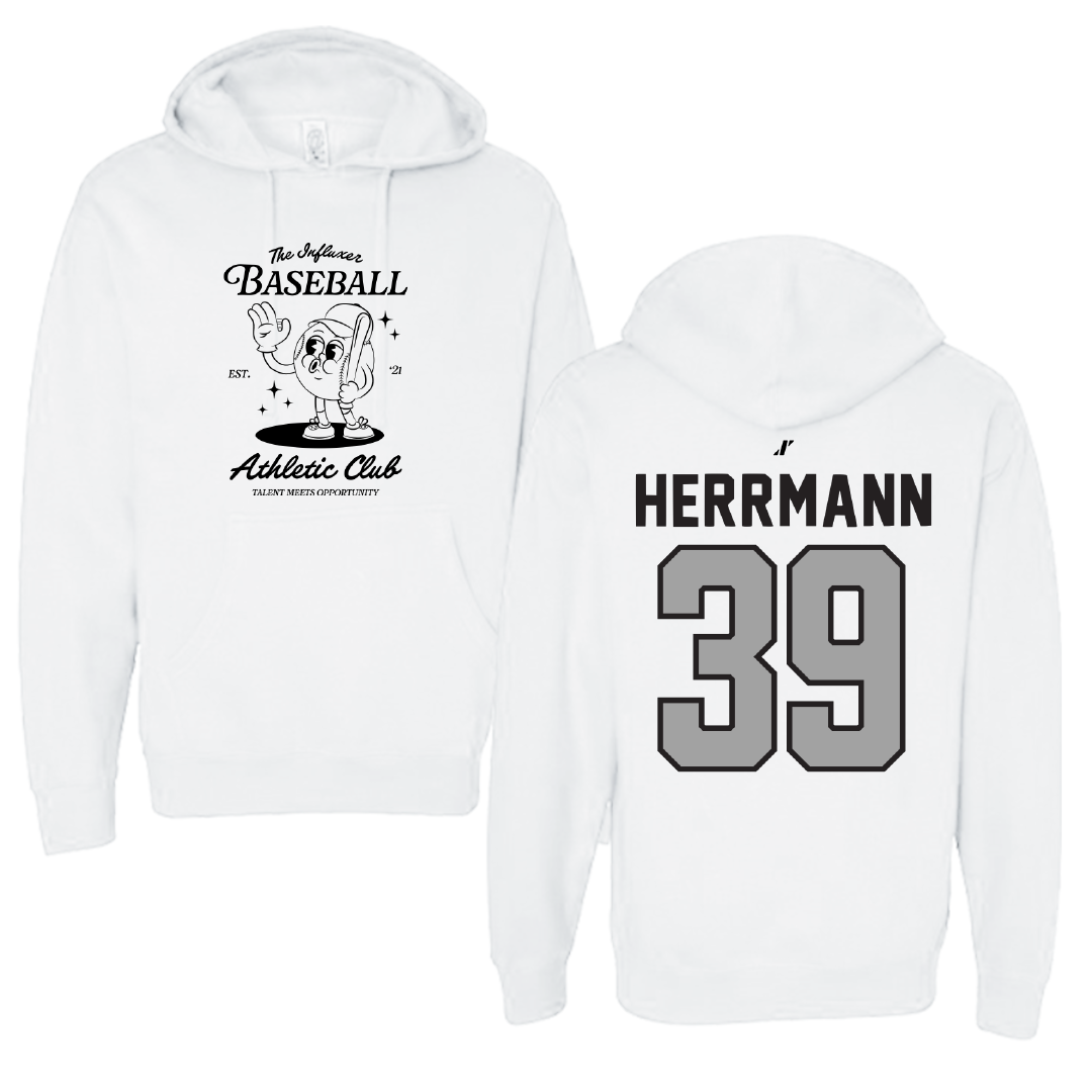 Baseball White Influxer Athletic Club Hoodie - #39 Andrew Herrmann