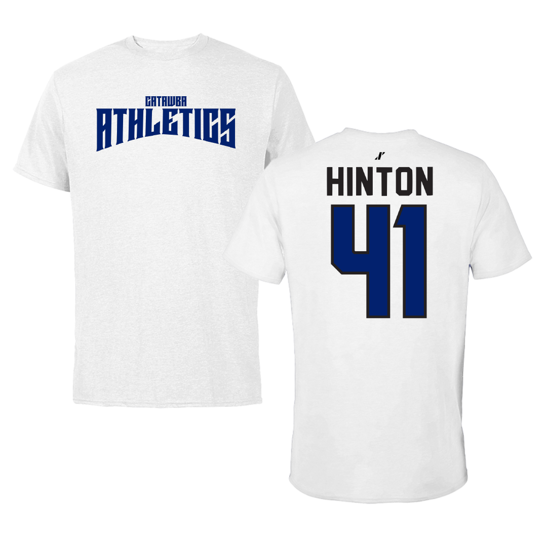 Catawba College Football White Classic Performance Tee - #41 Jaylen Hinton