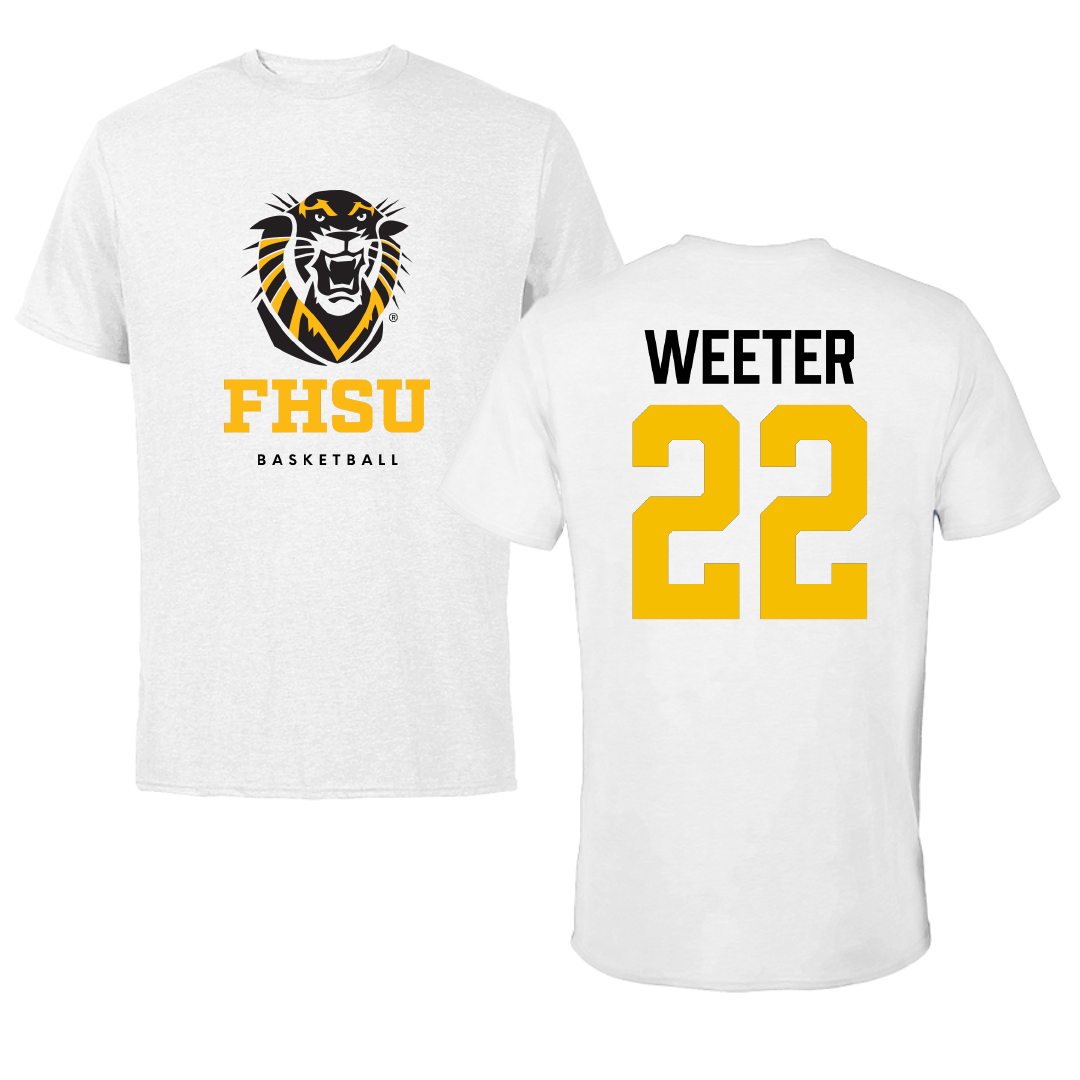 Fort Hays State University Basketball White Performance Tee - #22 Talexa Weeter