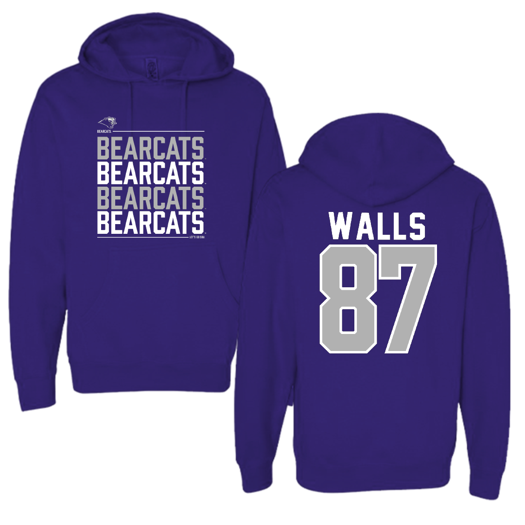 Southwest Baptist University Football Purple General Hoodie - #87 Gabriel Walls
