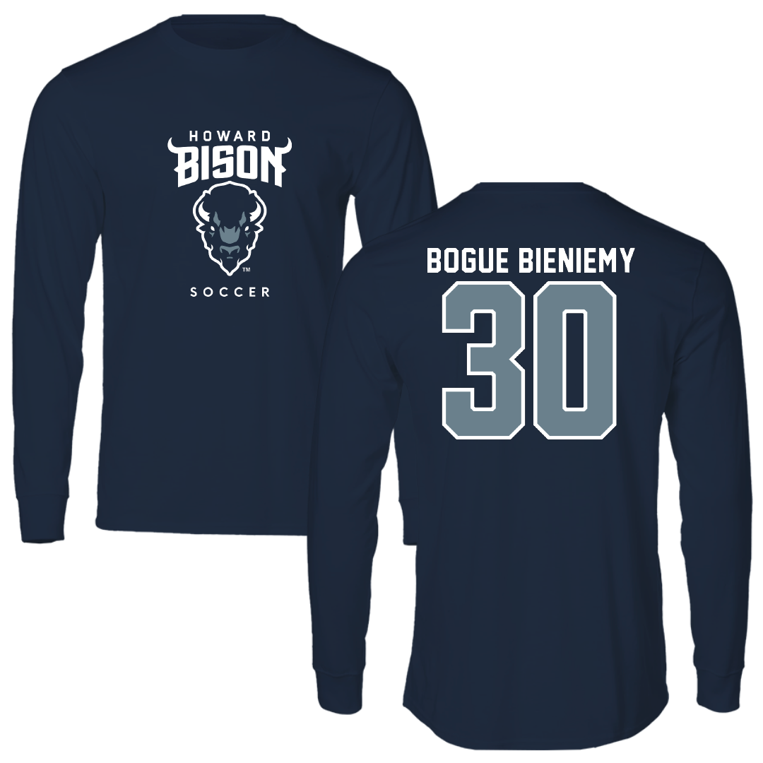 Howard University Soccer Navy Long Sleeve - #30 Imani Bogue Bieniemy