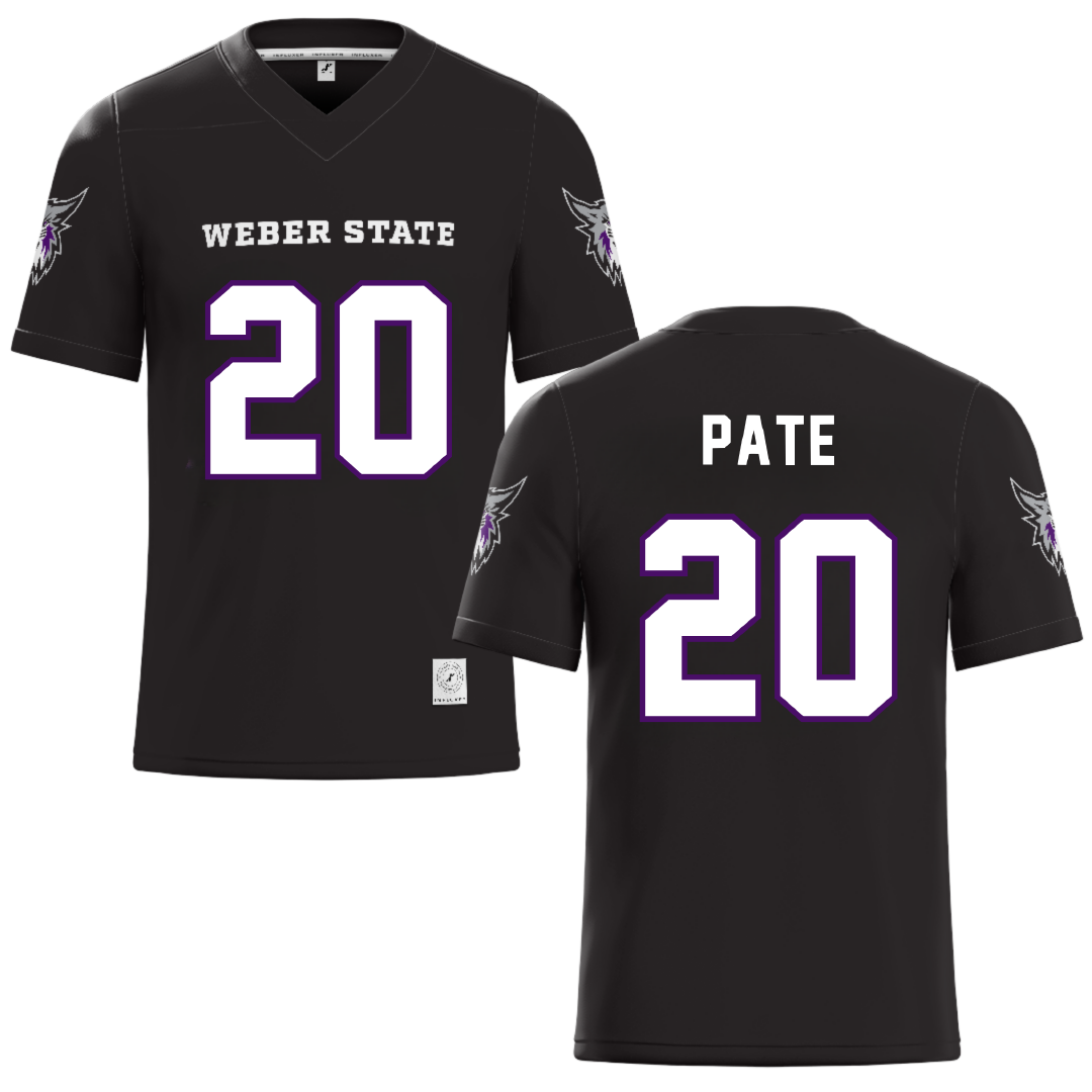Weber State University Black Football Jersey - #20 Montae Pate
