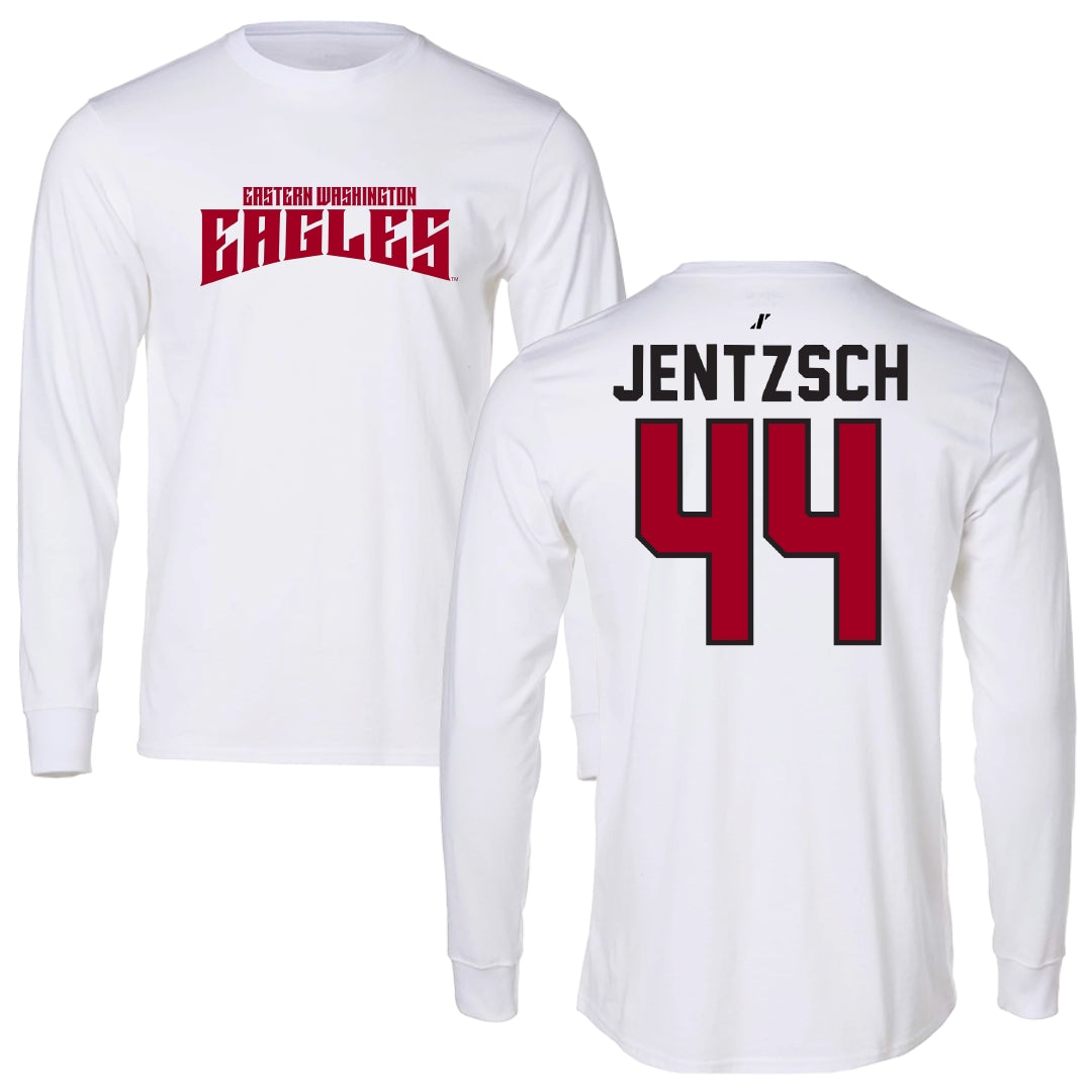 Eastern Washington University Basketball White Classic Performance Long Sleeve - #44 Camille Jentzsch