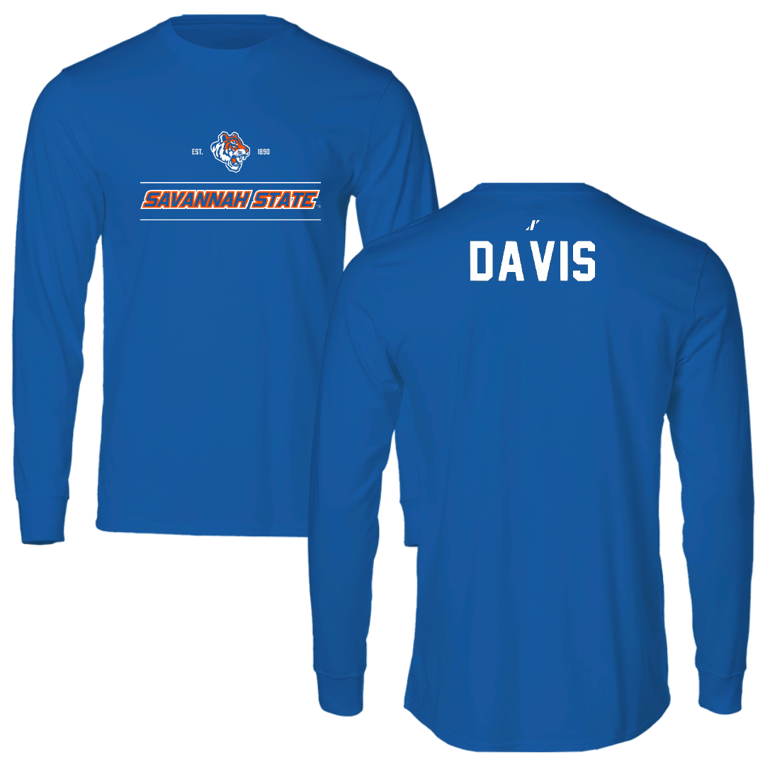 Savannah State University TF and XC Blue General Performance Long Sleeve - Kajuan Davis