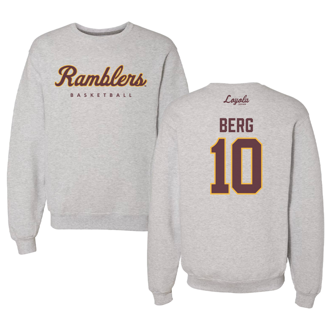 Loyola University-Chicago Basketball Gray Crewneck - #10 Ali Berg