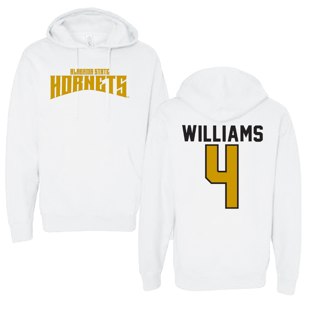 Alabama State University Soccer White Classic Hoodie - #4 Tatyana Williams